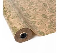 PAKOT - Papel Kraft con Diseño Hojas Tropicales - Rollo 70 cm x 100 m - Bobina para Envolver Regalos Tiendas Embalaje Manualidades