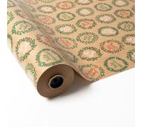 PAKOT - Papel Regalo Kraft Navidad Multiidioma - Bobina Decorativa 70 cm x 50 m - Diseño Festivo para Eventos y Celebraciones