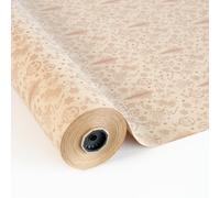 PAKOT - Rollo Papel Kraft Reciclado con Diseño Navideño - Embalaje Decorativo - Color Crema con Motivos Cobre - Papel de Envolver para Comercio y Eventos - 70 cm x 50 m - Fabricado en España