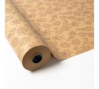 PAKOT - Rollo Papel Kraft Reciclado con Diseño Rosas Bobina para Envolver Regalos Ramos de Flores 70 cm x 50 m 100% Reciclado