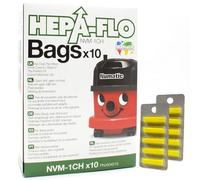 PakTrade 10 Bolsas de Aspiradora + 10 Aromas Compatible con Numatic Hepaflo, HET-180 Hetty Eco, HET-200, HET-200A, HET200-12 | 10 Beutel, Filter, Lufterfrischer, Zubehör, Ersatzteile