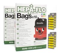 PakTrade 20 Bolsas de Aspiradora + 20 Aromas Compatible con Numatic NVM1B, NVM1B/1C, NVM1C/2, NVP 180-2, NVP 370, NVP 370-2 | 20 Beutel, Filter, Lufterfrischer, Zubehör, Ersatzteile