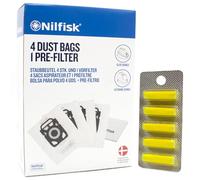 PakTrade 4 Bolsas De Aspirador + Microfiltro + 5 Aromas Compatible con Nilfisk Elite RCL14E08A2-128350554, Elite Serie | 4 Bolsas, Filtro, Ambientador, Accesorios, Repuestos