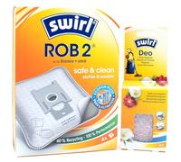 PakTrade 4 Bolsas para Aspiradora + Perlas Desodorante Compatible con Ecovacs Deebot Vac Station | Compatible con Swirl ROB2 - Rob 2 | 4 Bolsas, Ambientador, Accesorios, Repuestos