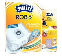 PakTrade 4 Bolsas para Aspiradora + Perlas Desodorante Compatible con Ecovacs Deebot X1 Omni, X1 Plus, X1 Pro Omni | Compatible con Swirl ROB6 - Rob 6 | 4 Bolsas, Ambientador, Accesorios, Repuestos