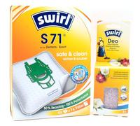 PakTrade 4 Bolsas para Aspiradora + Perlas Desodorante Compatible con Privileg 160 638, 239 550, 289 449, 330 095 | Compatible con Swirl S71 - S 71 | 4 Bolsas, Ambientador, Accesorios, Repuestos
