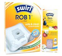 PakTrade 4 Bolsas para Aspiradora + Perlas Desodorante Compatible con Roomba 115 Combo Roboter + AutoEmpty Dock | Compatible con Swirl ROB1 - Rob 1 | 4 Bolsas, Ambientador, Accesorios, Repuestos