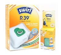 PakTrade 4 Bolsas para Aspiradora + Perlas Desodorante Compatible con Rowenta RO 3927EA, RO 3945EA, RO 3950EA | Compatible con Swirl R39 - R 39 | 4 Bolsas, Ambientador, Accesorios, Repuestos