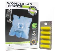 PakTrade 5 Bolsas de Aspiradora + 5 Fragancias Compatible con Moulinex Powerclean 1350 - AAK651(1), Powerclean 1350 - AAK654(0) | 5 Bolsas, Refrescador de Aire, Accesorios, Repuestos