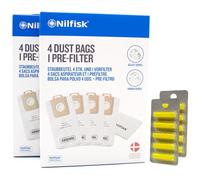 PakTrade 8 Bolsas De Aspirador + 2 Microfiltro + 10 Aromas Compatible con Nilfisk Select RCO13P08A1-128350603 | 8 Bolsas, Filtro, Ambientador, Accesorios, Repuestos