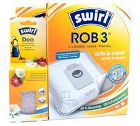 PakTrade 8 Bolsas para Aspiradora + Perlas Desodorante Compatible con Eufy LR30, LR 30 Hybrid | Compatible con Swirl ROB3 - Rob 3 | 8 Bolsas, Ambientador, Accesorios, Repuestos