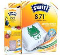 PakTrade 8 Bolsas para Aspiradora + Perlas Desodorante Compatible con Privileg 160 638, 239 550, 289 449, 330 095 | Compatible con Swirl S71 - S 71 | 8 Bolsas, Ambientador, Accesorios, Repuestos