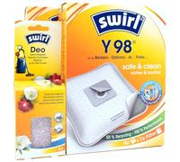 PakTrade 8 Bolsas para Aspiradora + Perlas Desodorante Compatible con Severin BR 7950... 7951, BR 7933 (Start 2007) | Compatible con Swirl Y98 - Y 98 | 8 Bolsas, Ambientador, Accesorios, Repuestos