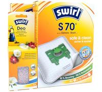 PakTrade 8 Bolsas para Aspiradora + Perlas Desodorante Compatible con Siemens VS 01G800... Serie, VZ 41 AFK | Compatible con Swirl S70 - S 70 | 8 Bolsas, Ambientador, Accesorios, Repuestos