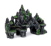 PakyKai Decoración Grande para pecera, Vista de montaña, Adorno de Acuario, casa de árbol, Cueva, Puente, decoración de pecera