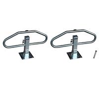 PAL | Barrera parking abatible manual con cerradura para bloqueo aparcamiento. Bolardo protección plegable para coche (2- Barreras + Tornilleria)