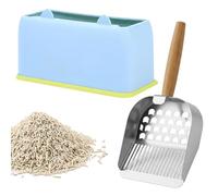 Pala Arenero Gato Con Supporto, Pala Arena Gatos Inoxidable,Con Mango De Madera,Pala Arenero Gato Aglomerante, Se Limpia Muy Rápido La Arena Con Esta Pala