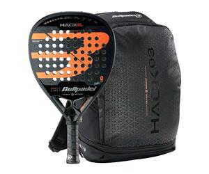 Pala BULLPADEL HACK 03 Comfort 2024 + Mochila BULLPADEL BPM-24001 HACK Negra 2024 PAQUITO NAVARRO