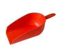 Pala de alimentación de plástico con gran capacidad para alimentación de animales en granjas, camping, jardinería y tareas domésticas, diseño de mango cómodo para un uso fácil (rojo)