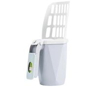 Pala de Arena para Gatos con Soporte y contenedor de Bolsa, Caja de Arena para Gatos 3 en 1, contenedor de Gran Capacidad de 11, 8x6, 7 Pulgadas para Accesorios de Interior y Exterior, Gris