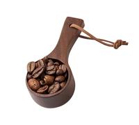 Pala de café de madera - cuchara dosificadora de madera de nogal negro mango corto 16,5 cm 9,5 cm, cucharada de cocina cuchara de frijoles | Pala de madera natural duradera para granos de café, té en