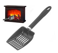 Pala de carbón para chimenea, pala de metal con mango de madera, recogedor de cenizas de acero galvanizado, herramienta duradera para limpieza de estufas, barbacoas, jardín, accesorio para chimenea