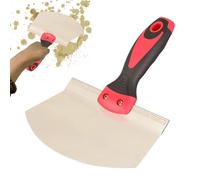 Pala de cucharón de acero inoxidable, pala de cucharón curvada | Raspador de espátula curvada de acero inoxidable | Rascador de masilla versátil para pintores, albañiles, raspador de cubo colgante