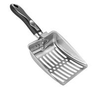 Pala de de acero inoxidable para gatos, pala de resistente para gatos, herramienta de limpieza para caca de tamiz, resistente al óxido, no es fácil de romper, 25,5 x 10,7 cm, para terrario