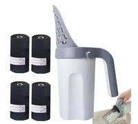 Pala de esparcimiento con contenedor, 2 en 1 para, Pala con 4 Rollos de Bolsas de Basura, Cubo de Basura higiénico para con Pala, Ideal para Gatitos y