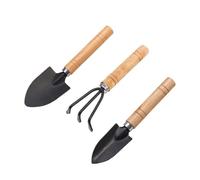 pala de jardín, 3 unid/set palas rastrillo de jardín mango madera cabeza Metal Mini suministros herramientas for niños DIY flores planta deshierbe siembra ahorra energía y tiempo(A)