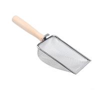 Pala de jardín con mango de madera y tamiz de tierra para separar el suelo rico en nutrientes de los desechos en macizos de flores y compost (2.0 mm)