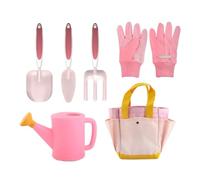 pala de jardín, Juego de Herramientas jardín for niños, pala paleta, Kit plantación for, regadera, guantes, juguetes DIY, ahorra energía y tiempo, Color caramelo(Pink-6Pcs Set)