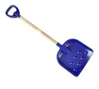 Pala de nieve apta para niños con mango de madera y construcción desmontable de cuchara de plástico para un ajuste personalizado (azul oscuro)