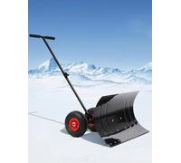 Pala de nieve de doble mango con ruedas y hoja ajustable para una eliminación eficiente de la nieve en la entrada y la pasarela