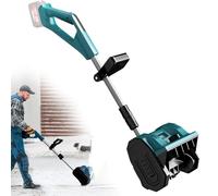 Pala de nieve eléctrica de empuje manual automática, 31 cm de ancho, mango ajustable para patio y granja