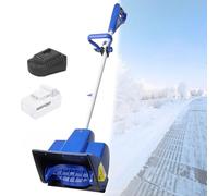 Pala de nieve eléctrica inalámbrica con dirección ajustable, poste telescópico, batería para entrada