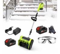 Pala De Nieve Eléctrica Inalámbrica, Pala De Nieve Mejorada Que | Distancia De Lanzamiento De 25 Pies, Placa Direccional Ajustable A 45°, Capacidad De Limpieza De Hasta 350 Lb/min(2Batteries)