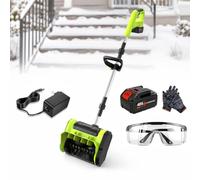 Pala De Nieve Eléctrica Inalámbrica, Pala De Nieve Mejorada Que | Distancia De Lanzamiento De 25 Pies, Placa Direccional Ajustable A 45°, Capacidad De Limpieza De Hasta 350 Lb/min(1Battery)