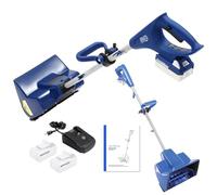 Pala de nieve eléctrica, soplador de nieve de 28 cm con batería de 4.0 Ah, motor potente, mango ajustable, 300 libras/min, cargador rápido incluido, 2 baterías