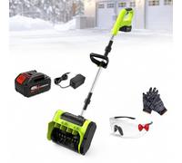 Pala De Nieve Inalámbrica De 900 W, con Batería De 60 Min De Duración | Ancho De Limpieza De 25 Cm, Profundidad 16 Cm,distancia De Lanzamiento De 8 M,deflector Ajustable De -45° A +45°(1Battery)