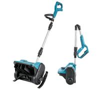 Pala de nieve inalámbrica para Makita 18 V, lanzador de nieve eléctrico sin escobillas de 12 pulgadas con dirección ajustable de 45° y poste telescópico, ancho de trabajo de 30 cm, profundidad máxima