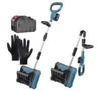 Pala de nieve inalámbrica - Soplador de nieve portátil ligero con poste telescópico y 2 baterías, 26 cm de ancho de limpieza, 16 cm de grosor