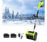 Pala de Nieve Inalámbrica Sopladore de Nieve Sin Escobillas Telescópico | Ancho de Desbroce de 12 Pulgadas, Dirección de Lanzamiento de 45°, Cuerpo de 8.8 Lb, Batería de Litio y Doble Interruptor