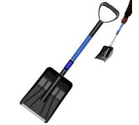 Pala de nieve para entrada - Pala de nieve para coche, telescópica, ergonómica, ajustable, accesorio de jardín, para invierno, exterior, hogar, garaje, cubierta, patio, jardín, césped, limpieza, zanja