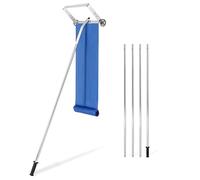 Pala de nieve para techo, rastrillo de aluminio extensible de 21 pies con mango antideslizante, 2 ruedas y tobogán Oxford, tubos de 5 secciones para eliminar la nieve y las hojas húmedas