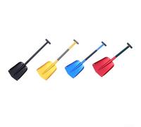 Pala de nieve telescópica ajustable de aluminio, herramienta plegable para quitar hielo para coches, jardines, camping, longitud 63-82 cm, rojo/dorado/azul/negro (negro)