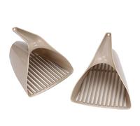 Pala de para Gatos de Plástico PP Marrón Claro Ergonómica 2 Piezas Litter Genie con Soporte Soporte para Pala de para Limpieza de Cajas de en el Hogar