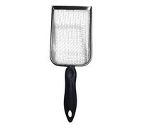 Pala de para reptiles de acero inoxidable, malla fina, para sustrato de reptiles, pala de de metal, antiadherente, para tamizar excrementos, pala curvada, pala de metal, pala profunda