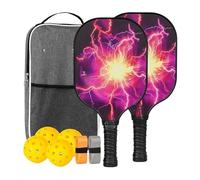 Pala de pickleball - Mango cómodo - Raqueta deportiva reforzada con fibra de vidrio ergonómica, accesorio deportivo para interiores y exteriores, mujer, hombre, adolescente