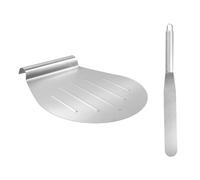 Pala de Pizza de Acero Inoxidable para Sacar del Horno o Mover Tartas y Pizza, con Una Espátula de Repostería, 32,5*26cm